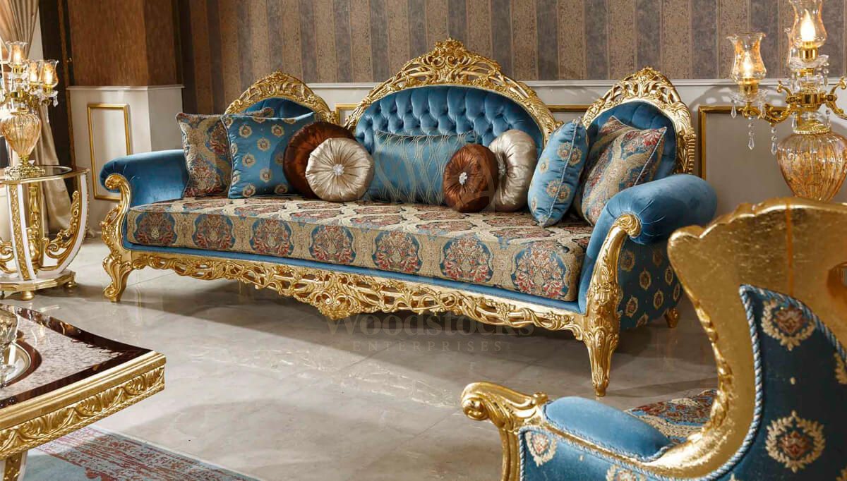Royal Sultanahmet Hand Carved Teak Sofa Set II, Saharanpur, view 7