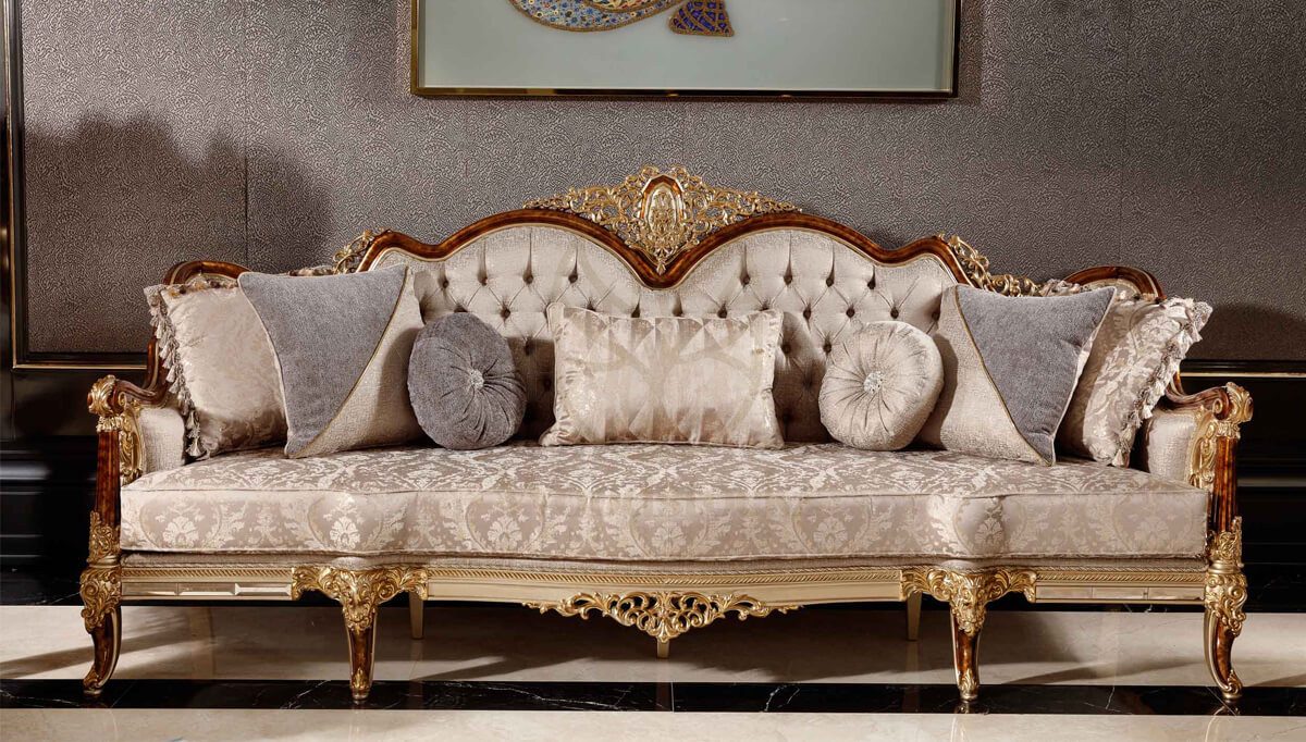 Royal Hamidiye Bronze Hand Carved Teak Sofa Set, Saharanpur, view 7