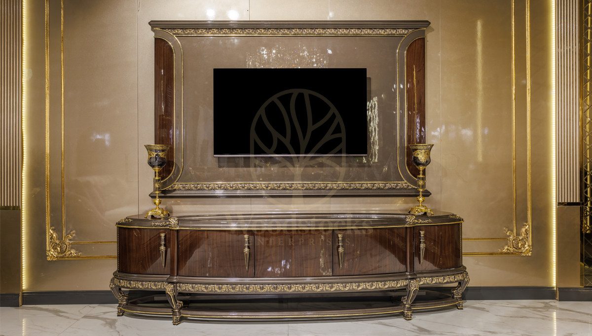 Royal Fidenza Hand Carved Teak TV Cabinet, Saharanpur, TV Cabinet