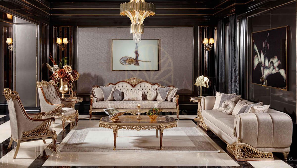 Royal Hamidiye Bronze Hand Carved Teak Sofa Set, Saharanpur, Sofa Set