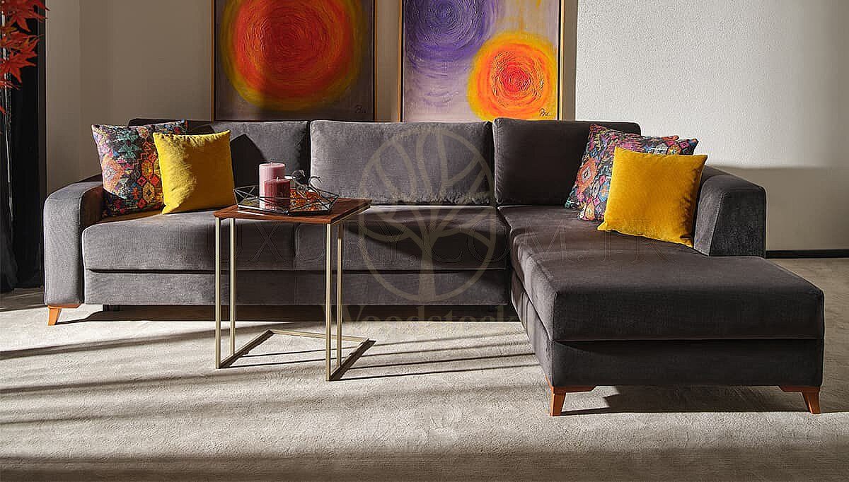 Luxury Kaftan Handcrafted Teak L-Shape Sofa, Saharanpur, L Shape Sofa