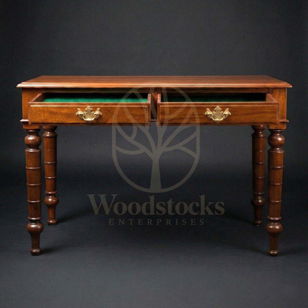 Luxury Teak Edinburgh Georgian Writing Desk, Saharanpur, view 3