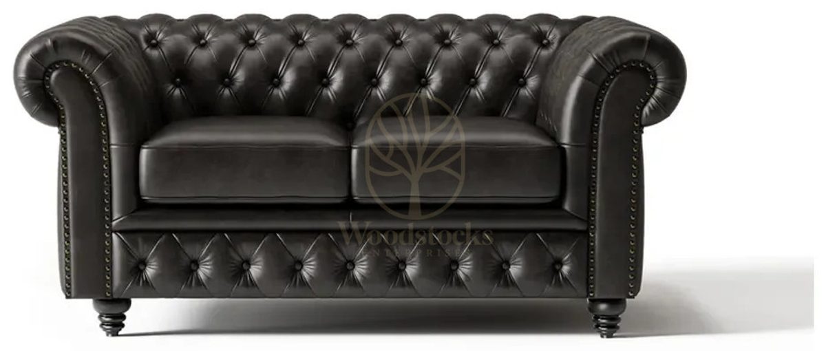 Royal Sofa Black Chesterfield Hand Carved Teak Sofa Set, Saharanpur, view 7