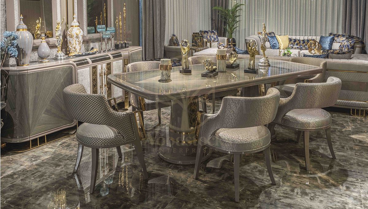 Luxury Milenyum Handcrafted Teak Dining Table Set, Saharanpur, view 4