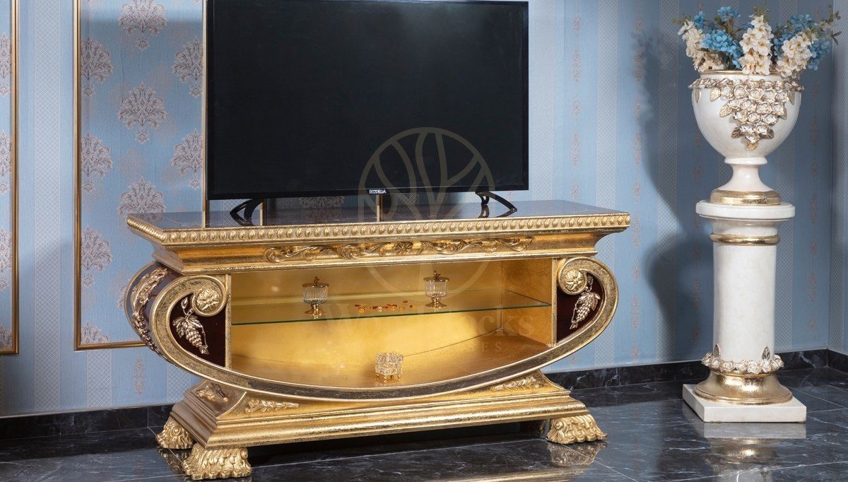 Royal Vanera Hand Carved Teak TV Cabinet, Saharanpur, view 2