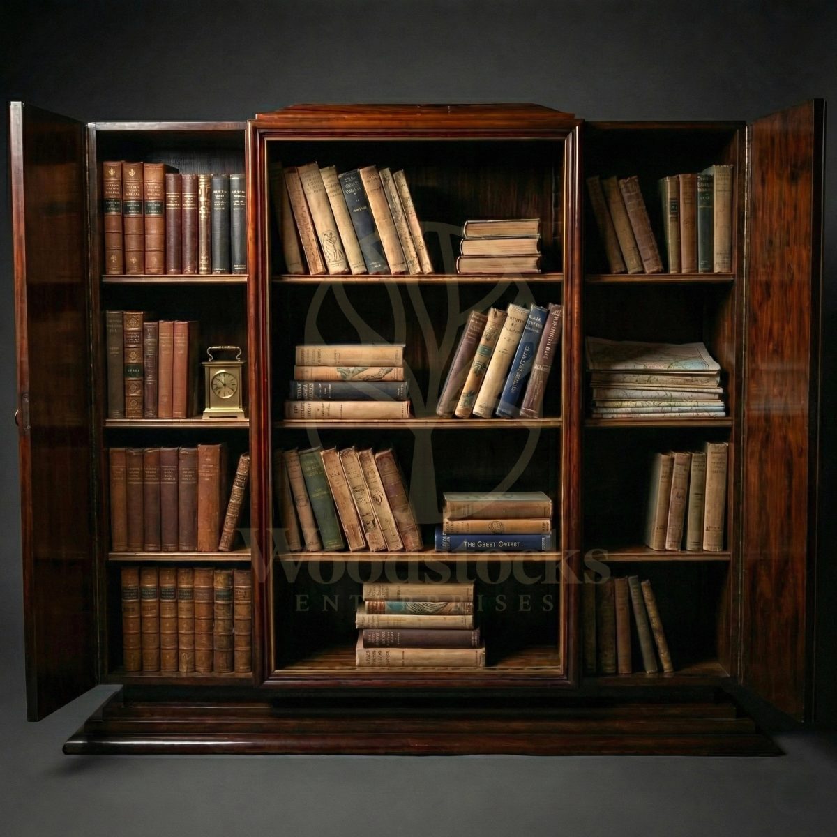 Luxury Teak Boulogne-Billancourt Art Deco Bookshelf, Saharanpur, alternate view