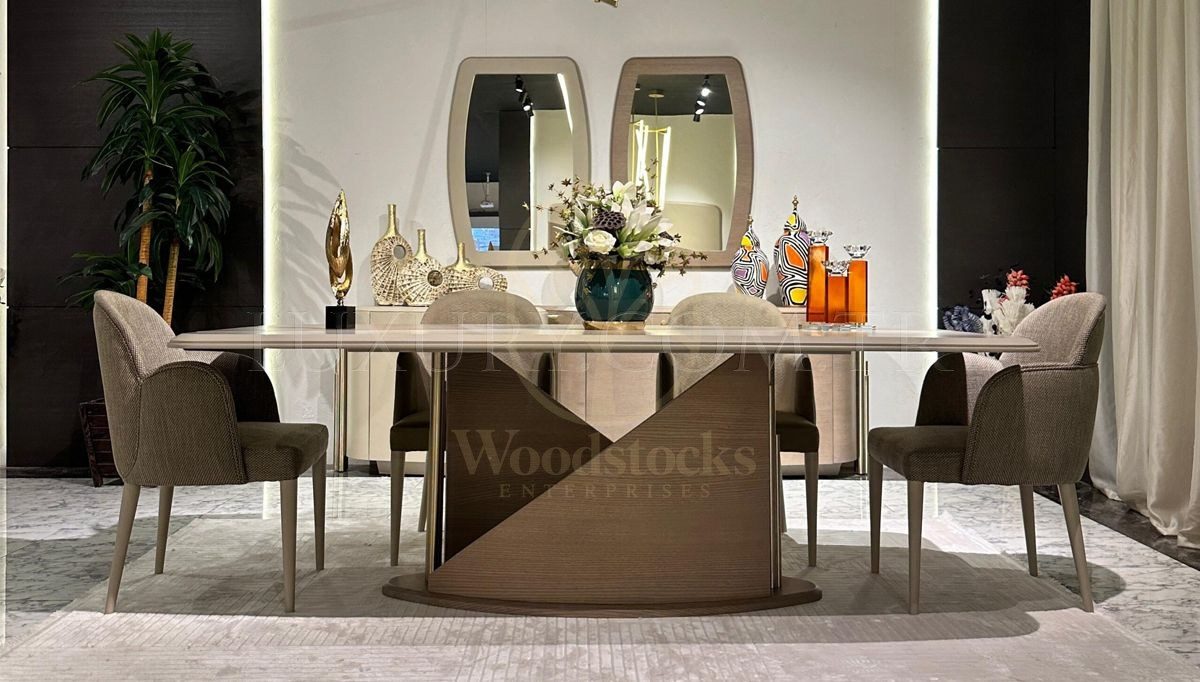 Luxury Aldina Handcrafted Teak Dining Table Set, Saharanpur, view 3