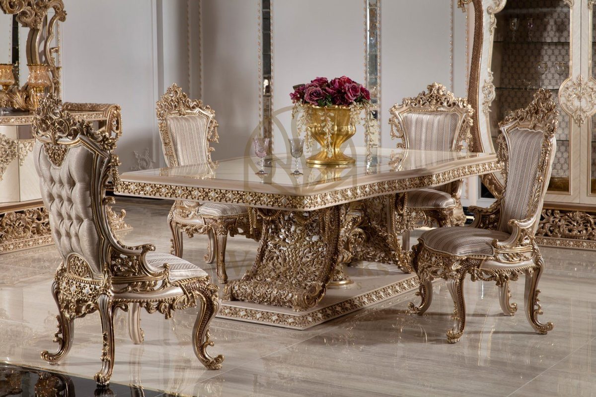 Teak Sovereign Light Brown and Gold Dining Set, alternate view