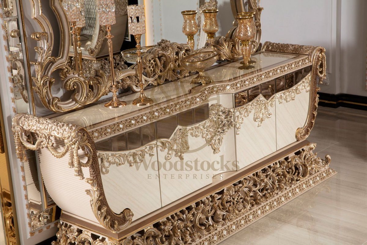 Teak Sovereign Light Brown and Gold Dining Set, view 13