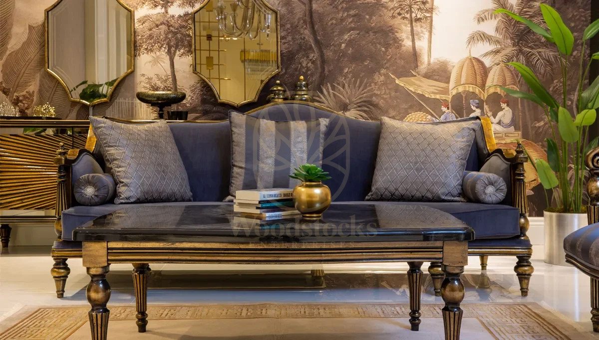 Luxury Decora Art Deco Handcrafted Teak Sofa Set, Saharanpur, view 2