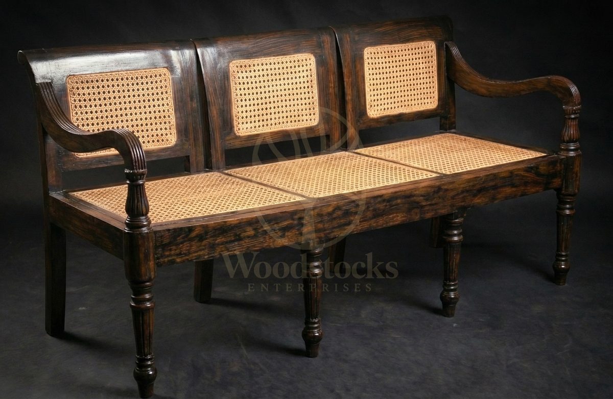Luxury Teak Duncan Colonial Hall Bench, Saharanpur, view 2