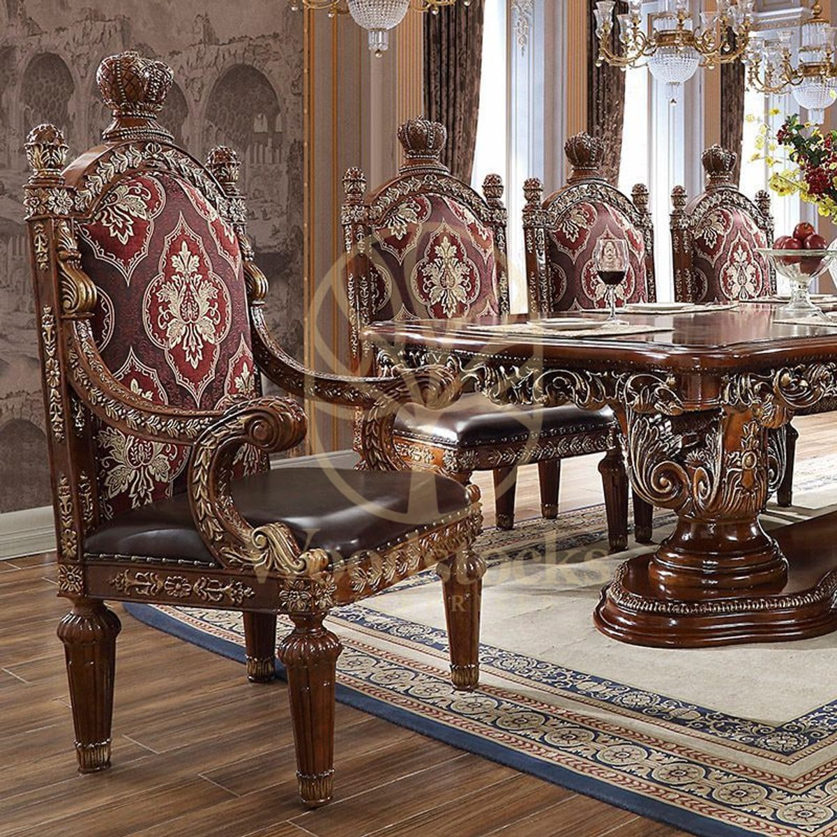Teak Antique Gold Dining Chair, Dining Chairs