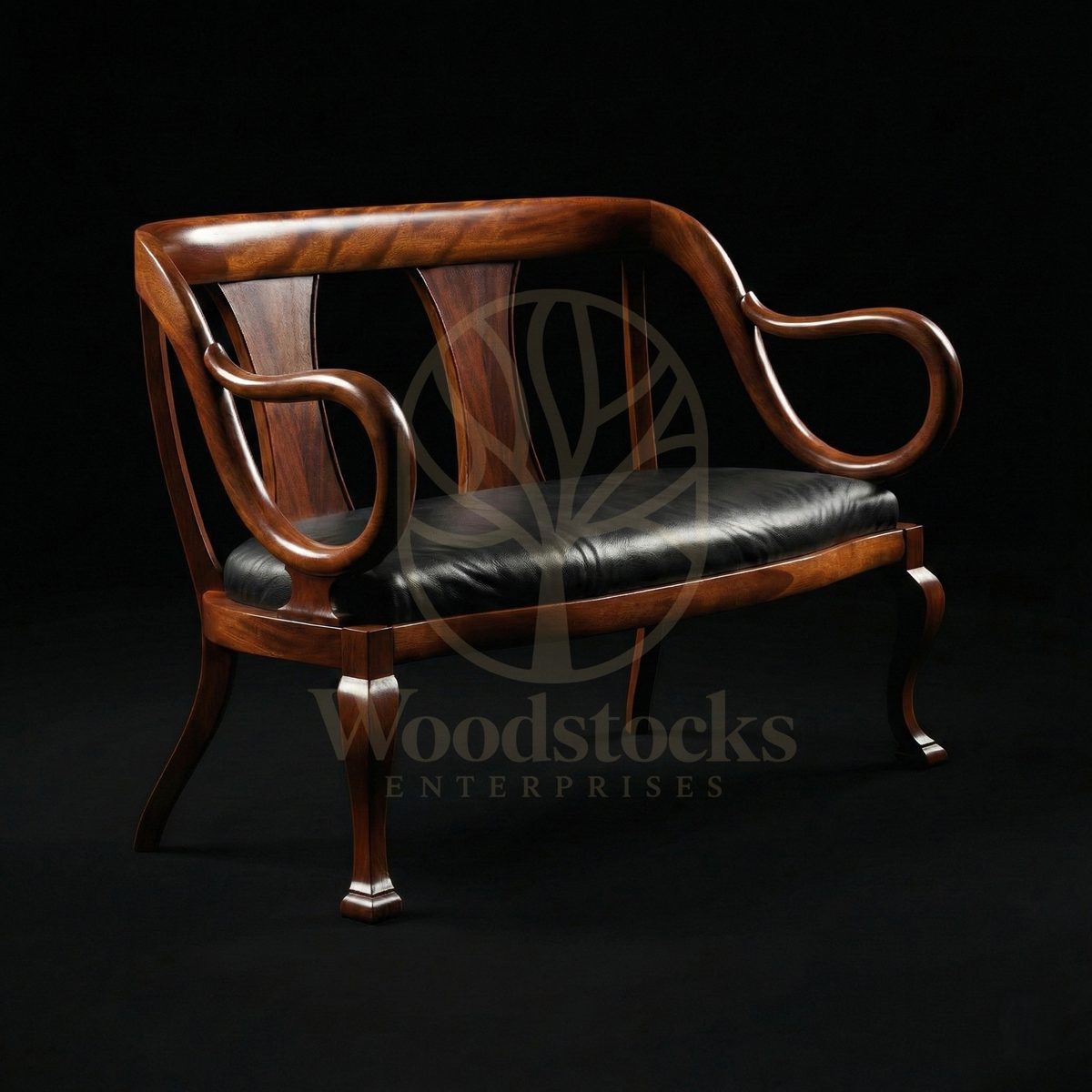 Luxury Teak Passy Art Deco Drawing-Room Settee, Saharanpur, view 2