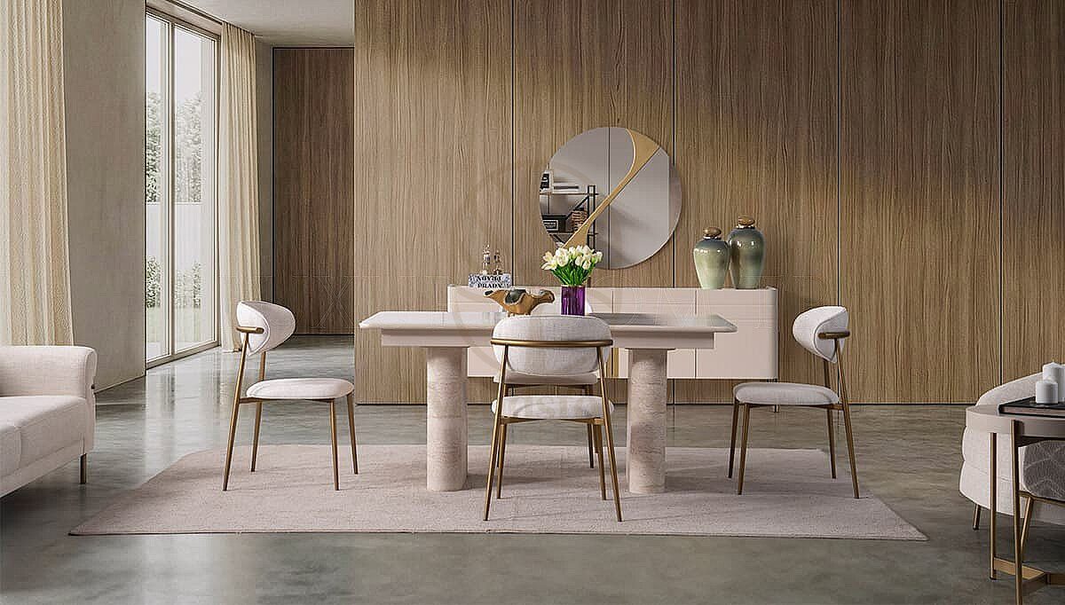 Luxury Hermes Handcrafted Teak Dining Table Set, Saharanpur, Dining Table