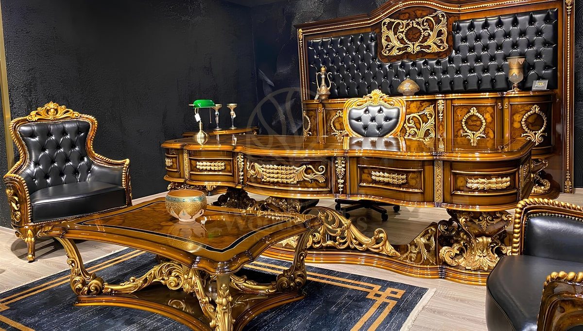 Royal Impera Hand Carved Teak Office Table, Saharanpur, Office & Study Table