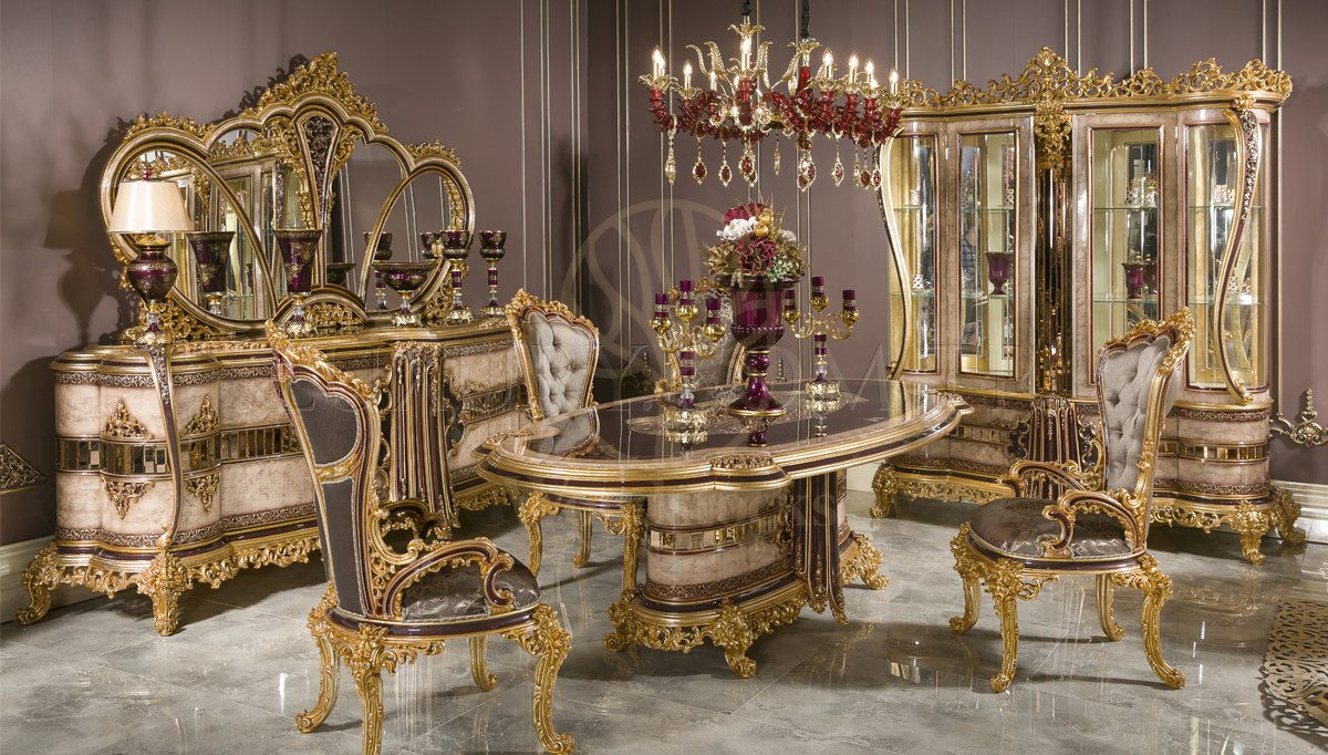 Royal Majeste Hand Carved Teak Dining Table Set, Saharanpur, Dining Table