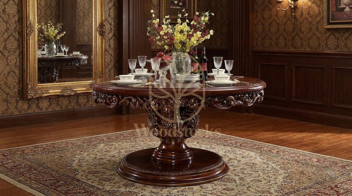 Teak Antique Gold Dining Table, Dining Table