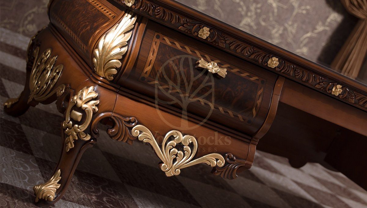Royal Yali Hand Carved Teak Office Table, Saharanpur, view 3