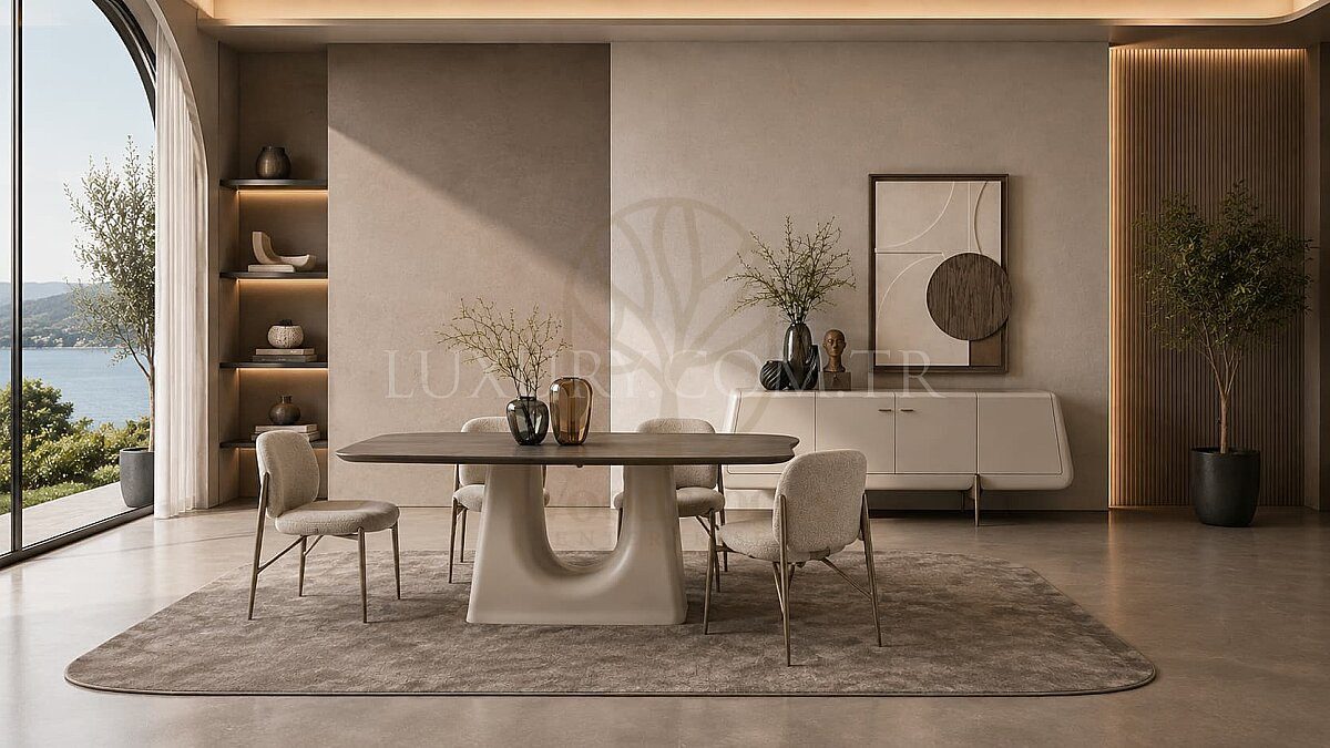 Luxury Ravello Handcrafted Teak Dining Table Set, Saharanpur, Dining Table