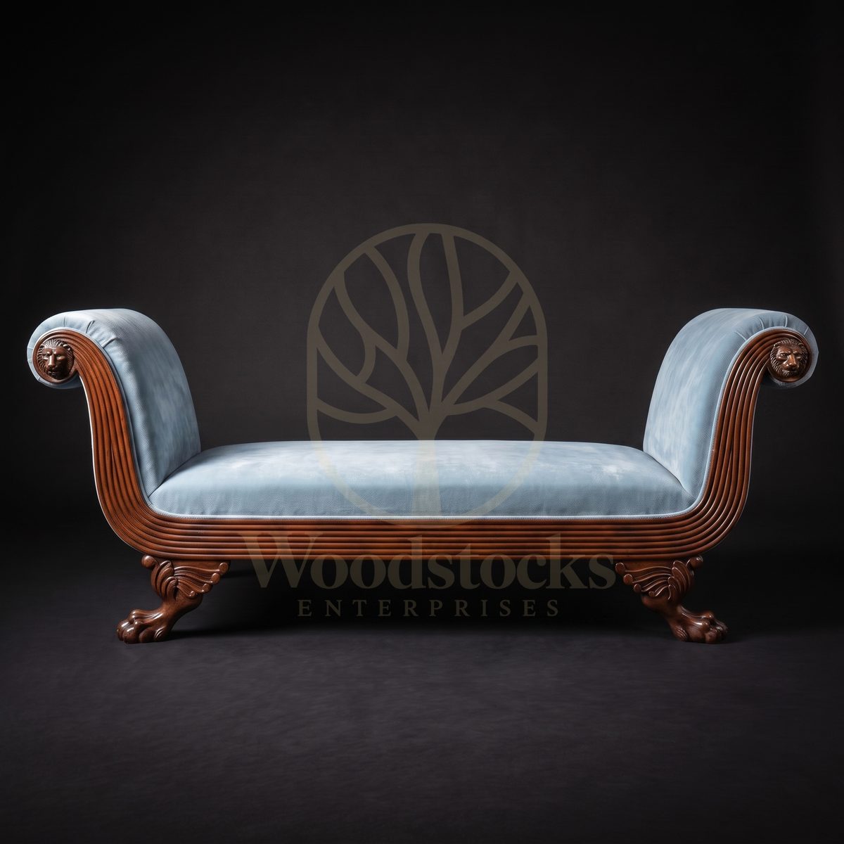 Luxury Teak Berkeley Square Flanking Lions Window Seat, Saharanpur, Diwan Couch