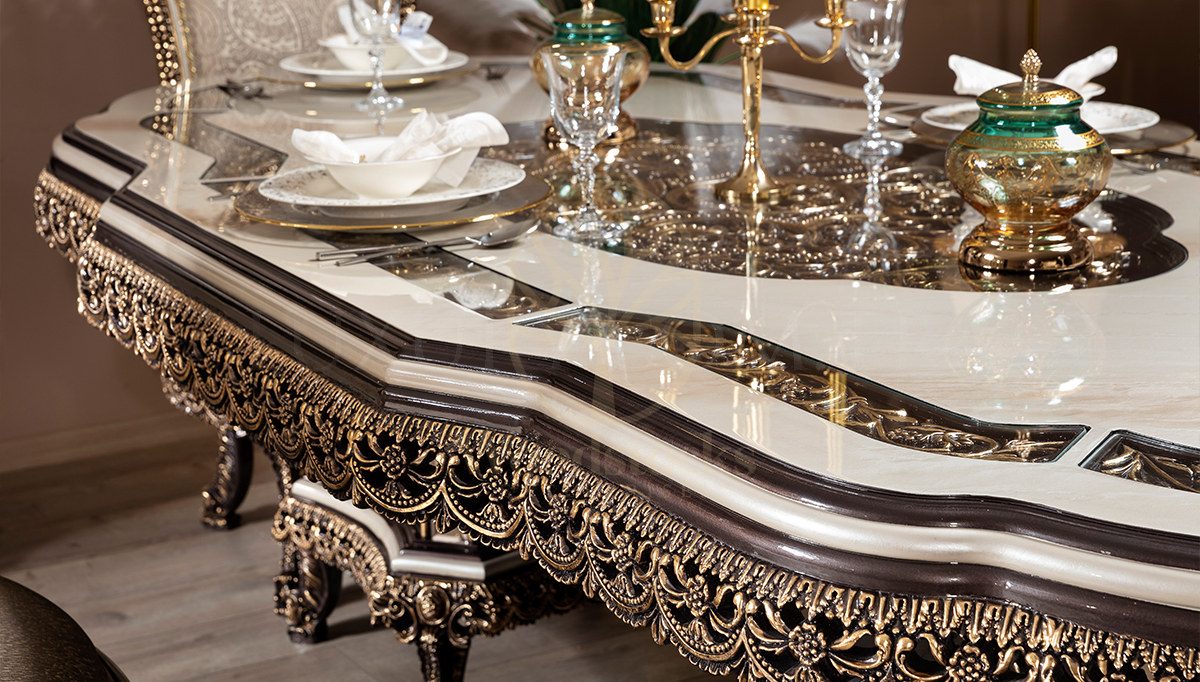 Royal Royena Hand Carved Teak Dining Table Set, Saharanpur, view 9