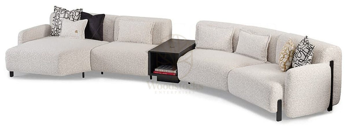 Luxury Cortina Handcrafted Teak L-Shape Sofa III, Saharanpur, view 2