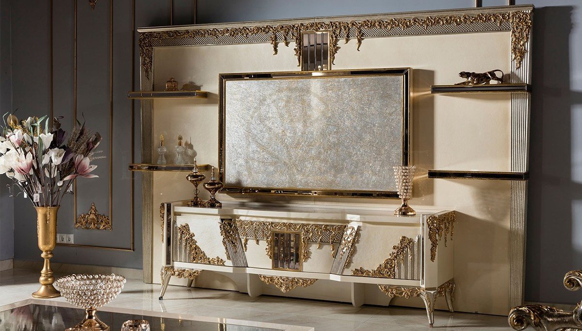 Luxury Hanedan Handcrafted Teak TV Cabinet, Saharanpur, view 2
