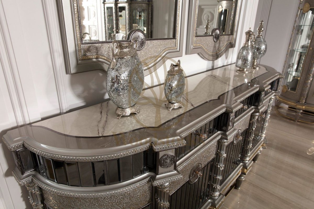 Teak Nora Silver Grey Console Table, view 3