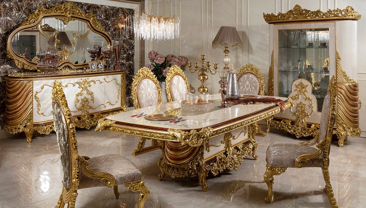 Royal Fenoras Hand Carved Teak Dining Table Set, Saharanpur, Dining Table