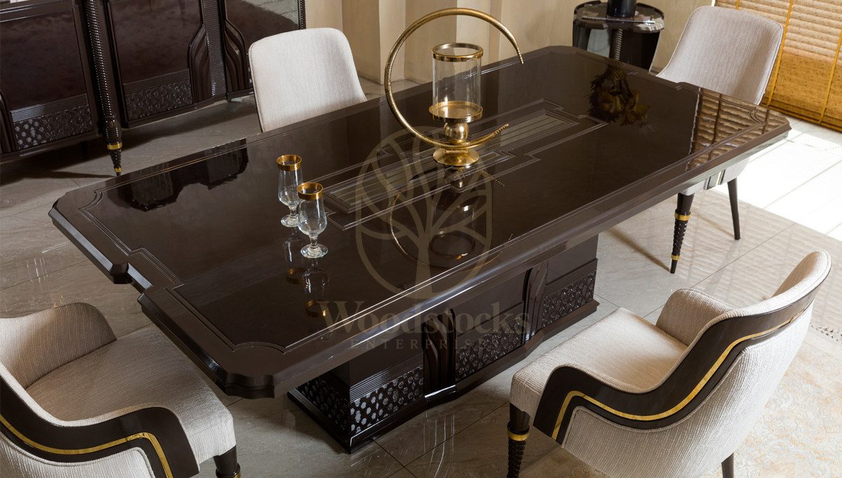Luxury Lenora Handcrafted Teak Dining Table Set, Saharanpur, view 5
