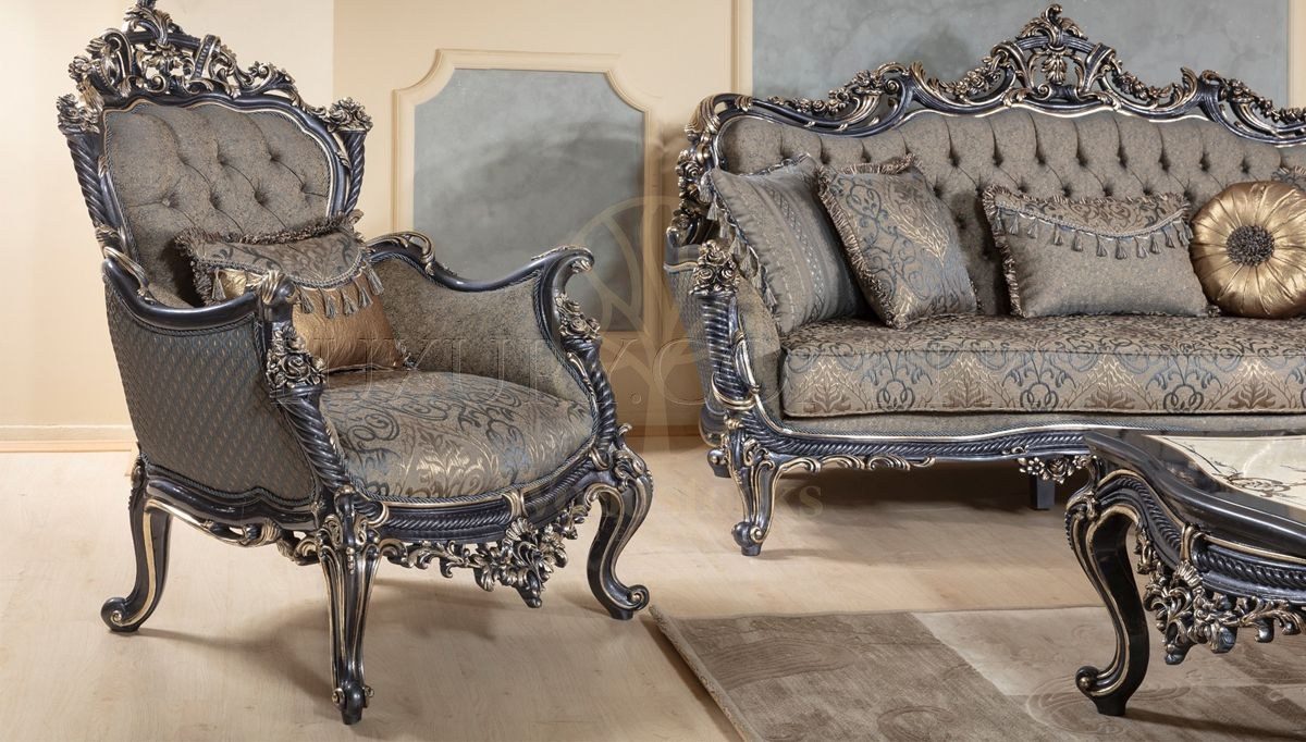 Royal Gazel Hand Carved Teak Sofa Set II, Saharanpur, view 2