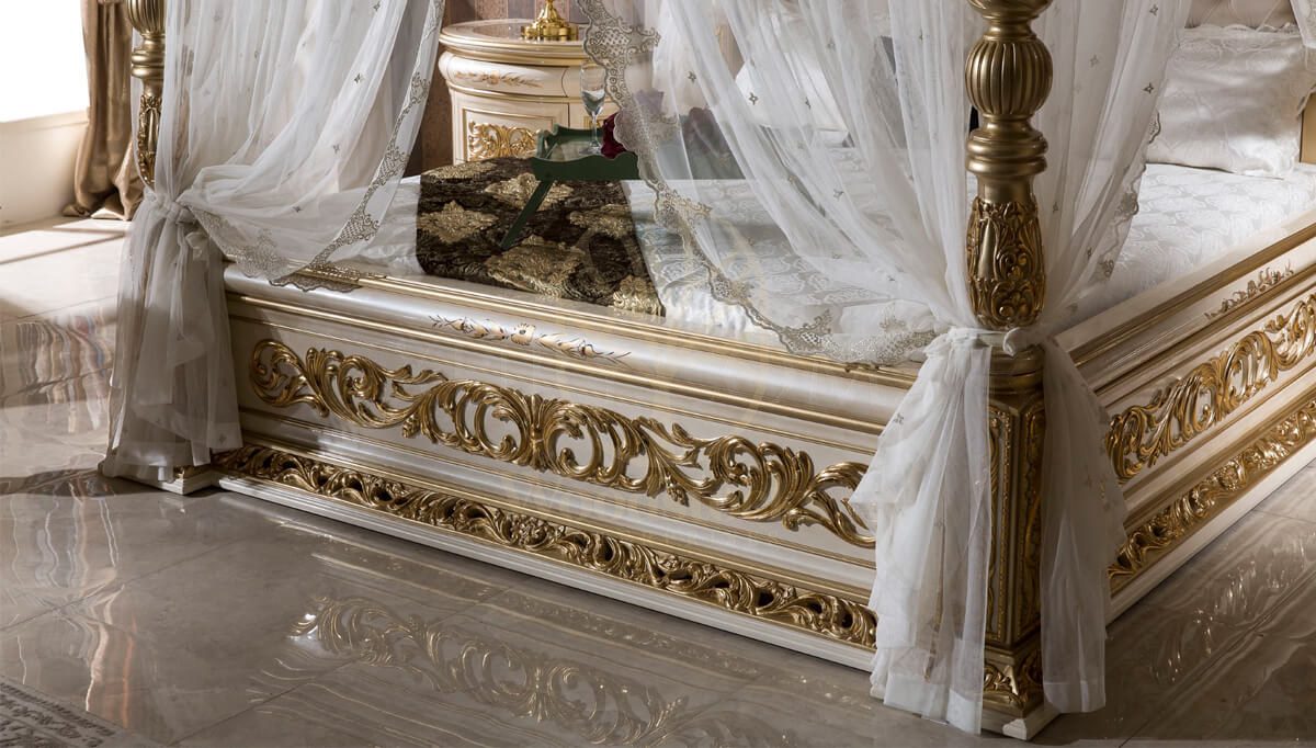 Royal Harzemsah Cream Hand Carved Teak King Size Bed, Saharanpur, view 6