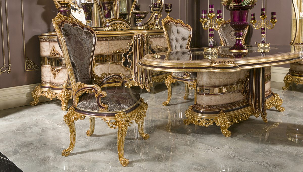 Royal Majeste Hand Carved Teak Dining Table Set, Saharanpur, view 2