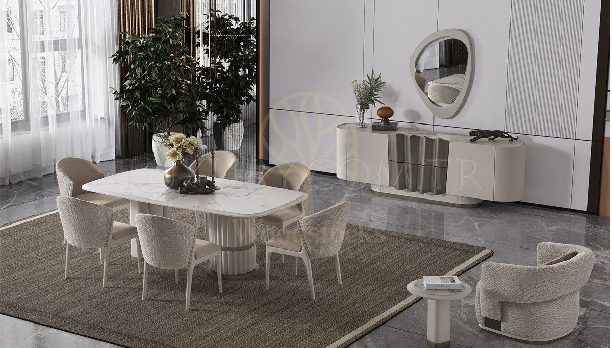 Luxury Bella Handcrafted Teak Dining Table Set, Saharanpur, Dining Table