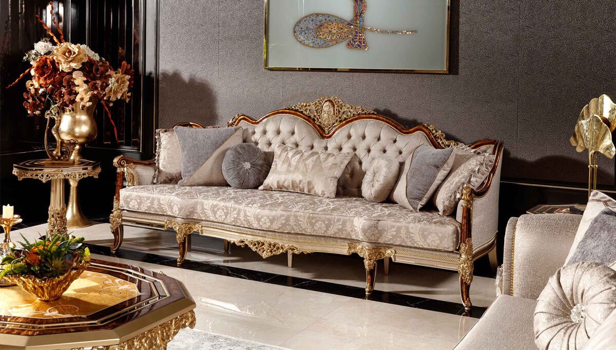 Royal Hamidiye Bronze Hand Carved Teak Sofa Set, Saharanpur, view 2