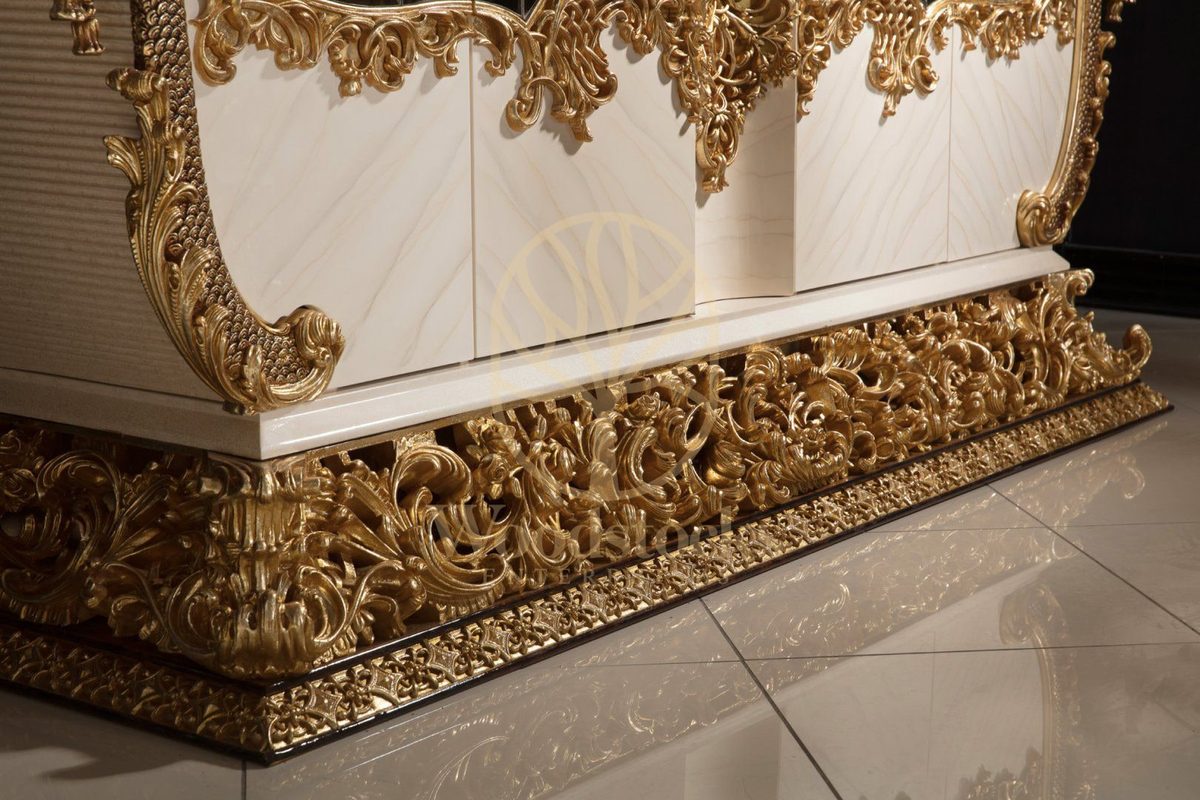 Teak Sovereign Antique Gold Console Table, view 3