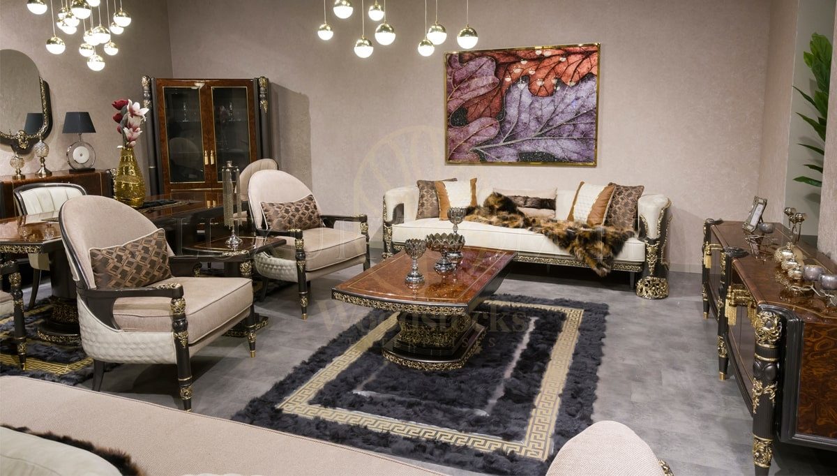 Royal Afra Hand Carved Teak Sofa Set, Saharanpur, Sofa Set