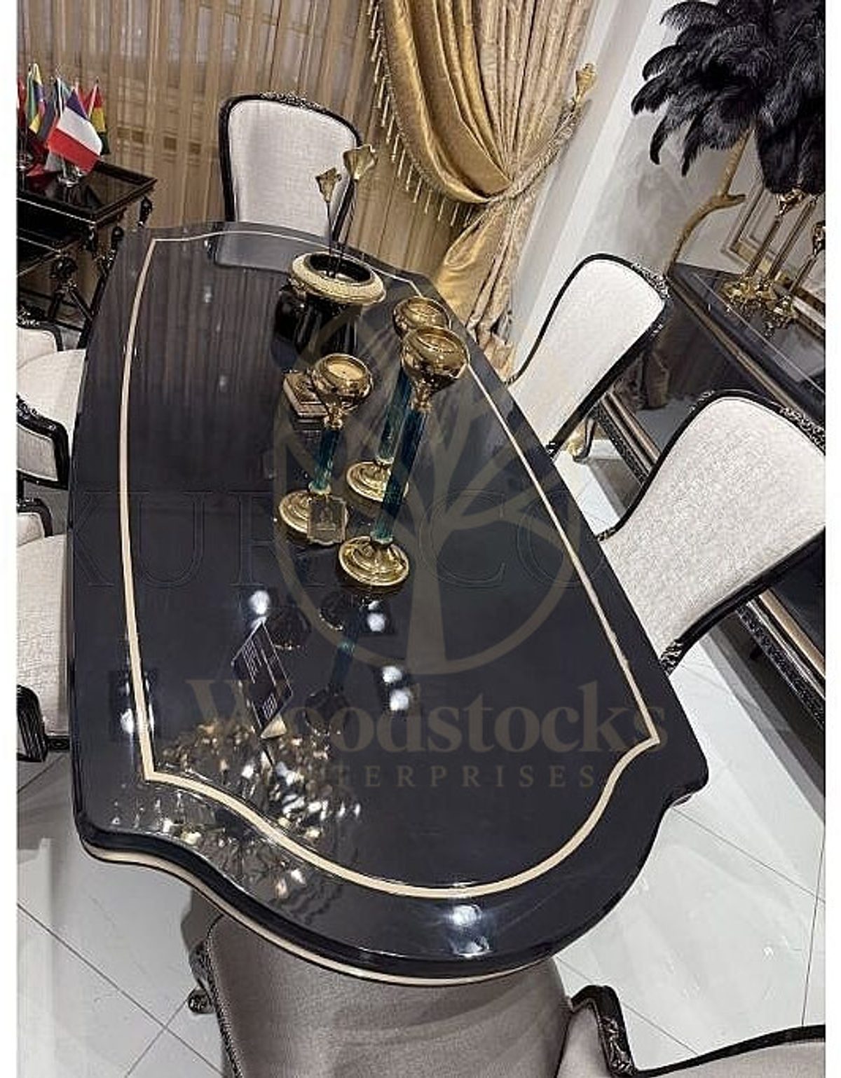 Royal Victora Hand Carved Teak Dining Table Set, Saharanpur, view 5