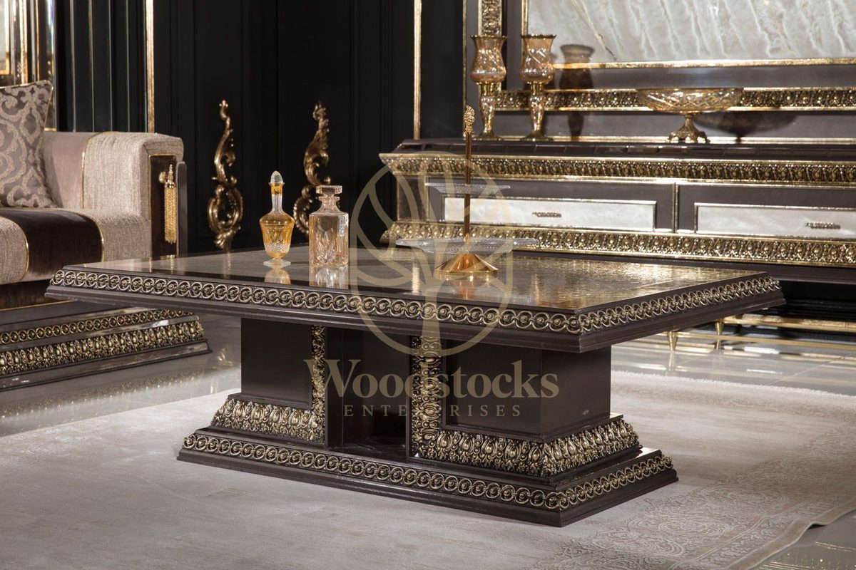 Teak Imperial Black and Ivory Center Table, Center Table
