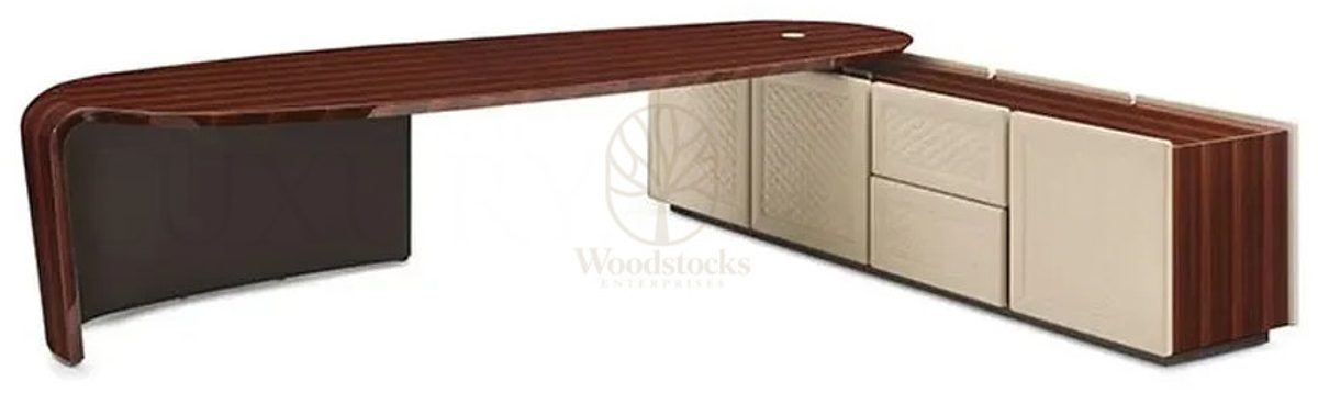 Luxury Atlantis Handcrafted Teak Office Table, Saharanpur, view 4