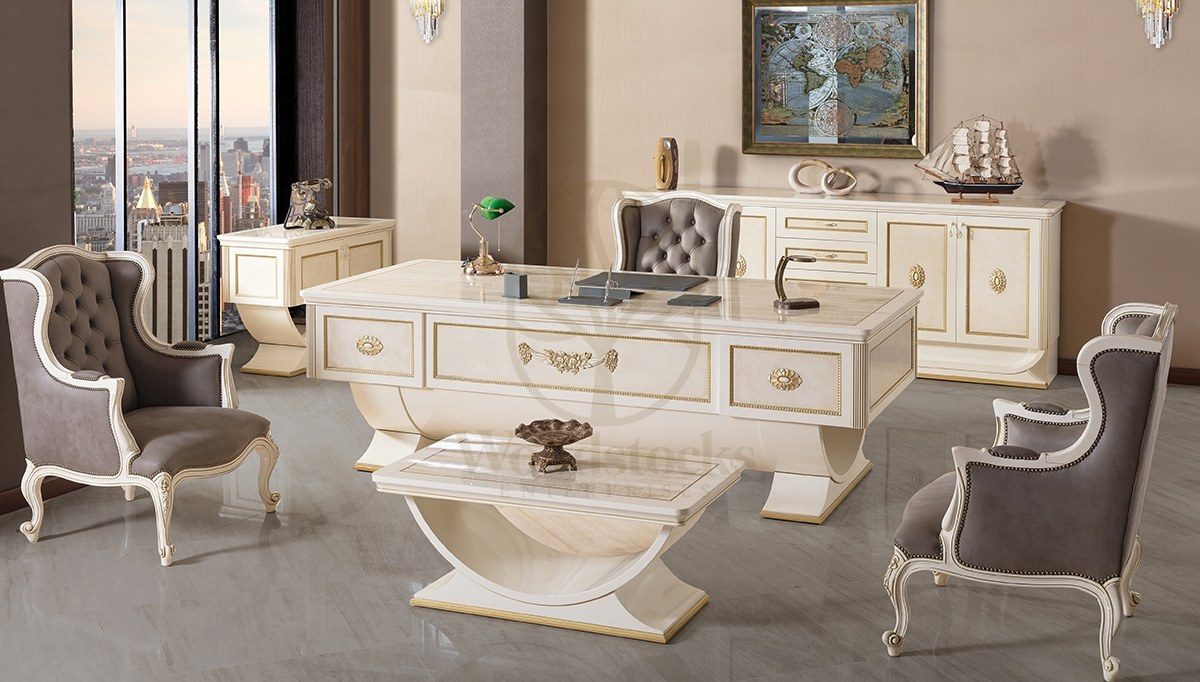 Royal Mudiyah Hand Carved Teak Office Table, Saharanpur, Office & Study Table