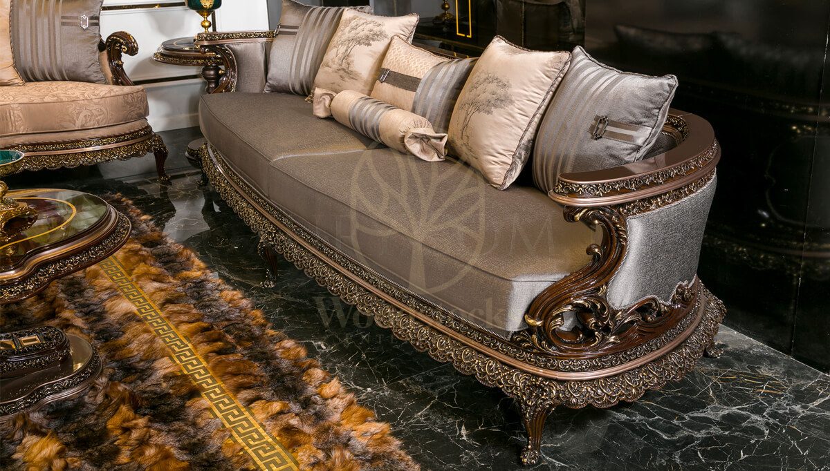 Royal Modelo Hand Carved Teak Sofa Set, Saharanpur, view 2