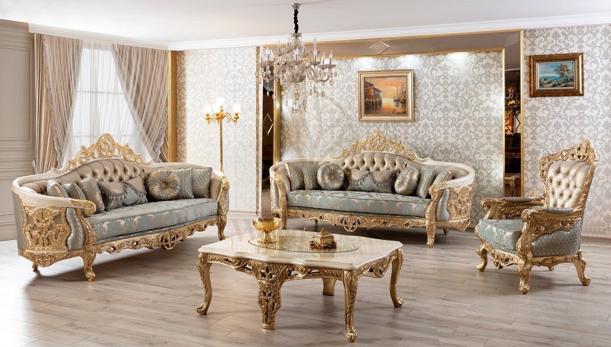 Royal Osmanli Hand Carved Teak Sofa Set, Saharanpur, Sofa Set
