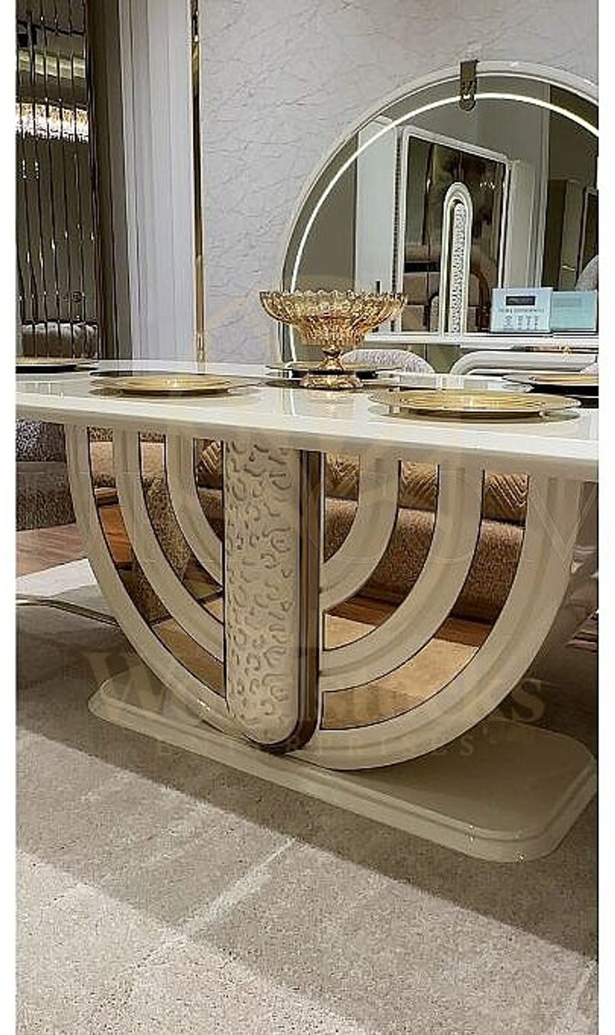 Royal Astoria Hand Carved Teak Dining Table Set, Saharanpur, view 4