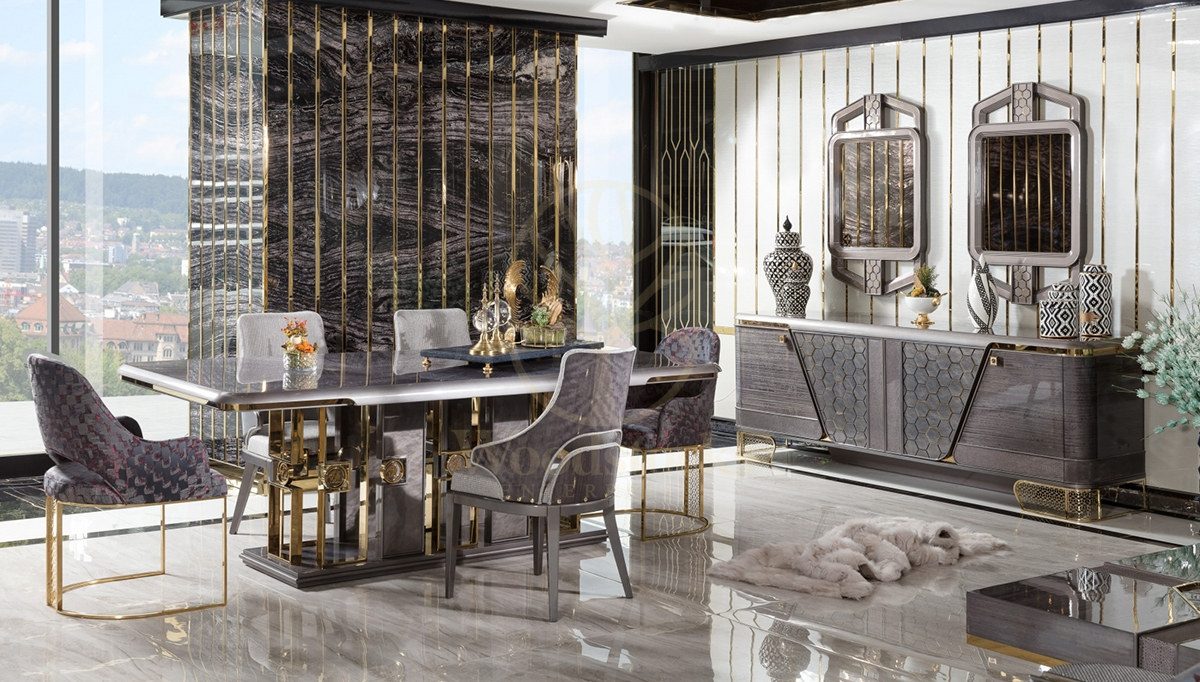 Luxury Ikonas Handcrafted Teak Dining Table Set, Saharanpur, Dining Table