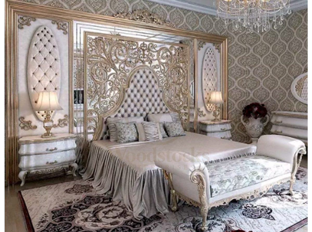 Royal Ponessa Hand Carved Teak King Size Bed, Saharanpur, King Size Bed