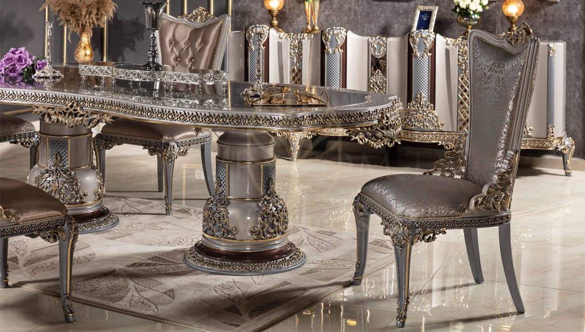 Royal Potenza Hand Carved Teak Dining Table Set, Saharanpur, view 2
