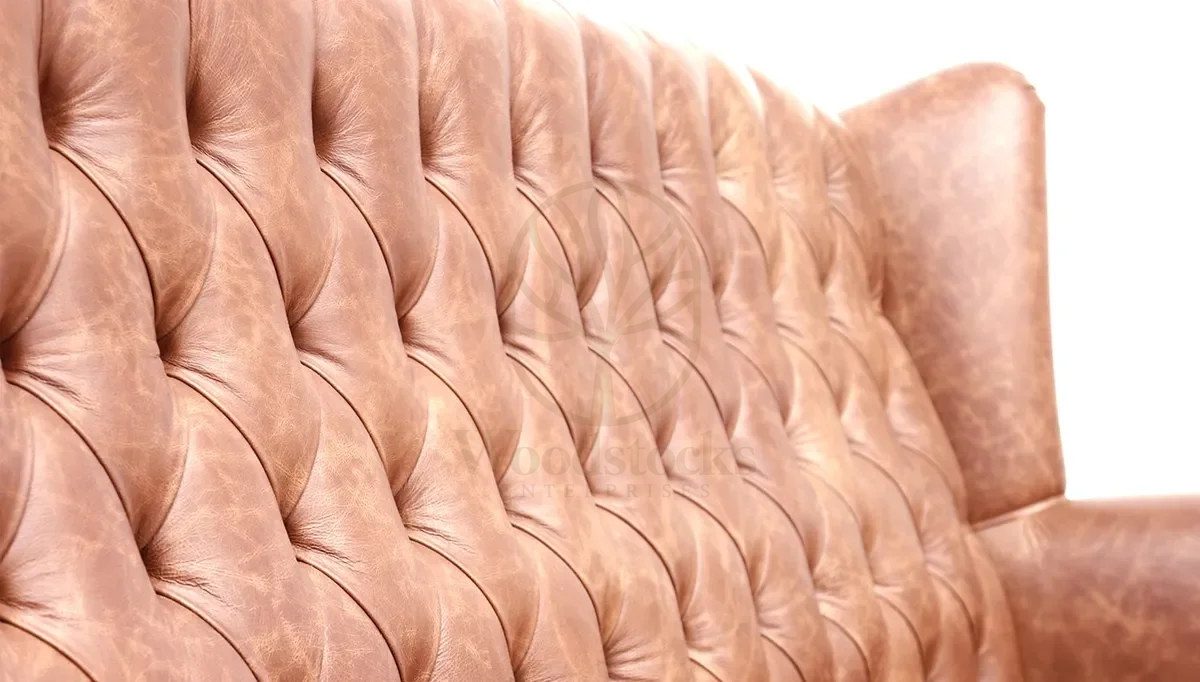 Royal Verona Chesterfield Tufted Hand Carved Teak Sofa Set, Saharanpur, view 2