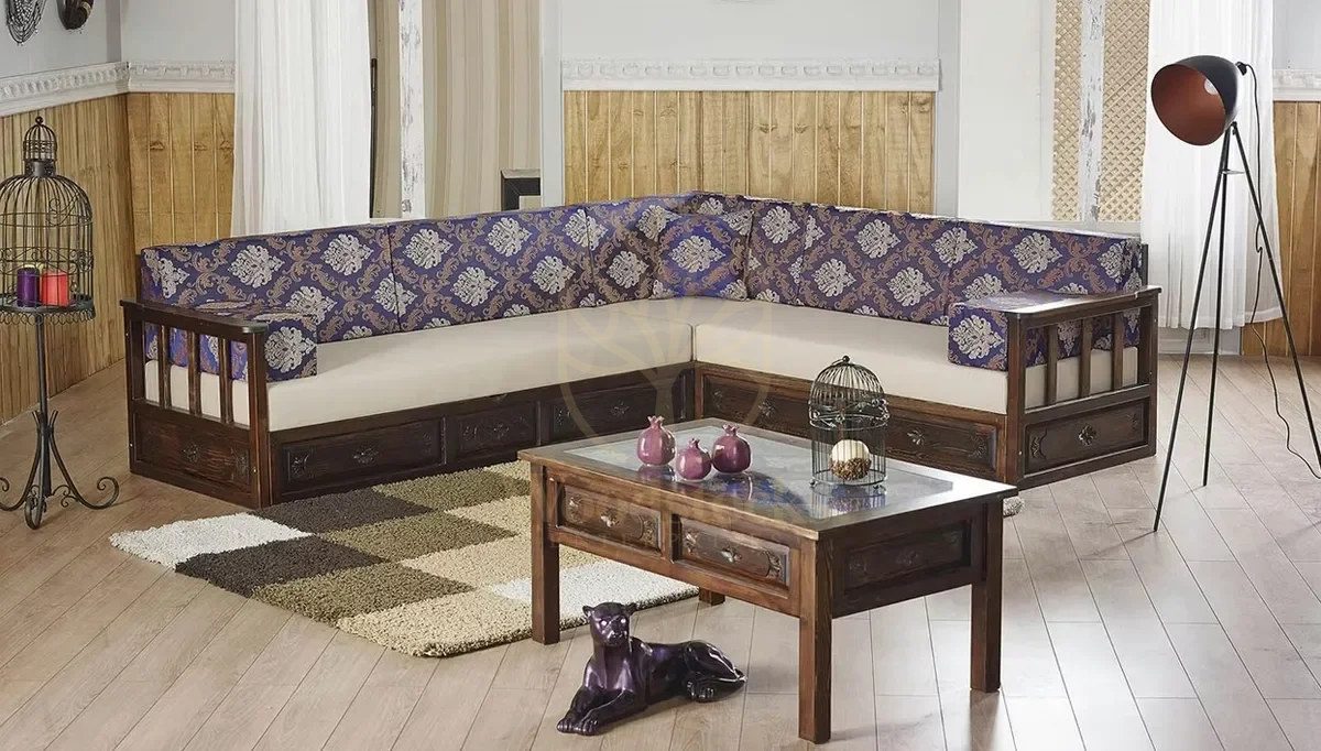 Royal Sultan Hand Carved Teak Sofa Set, Saharanpur, view 3