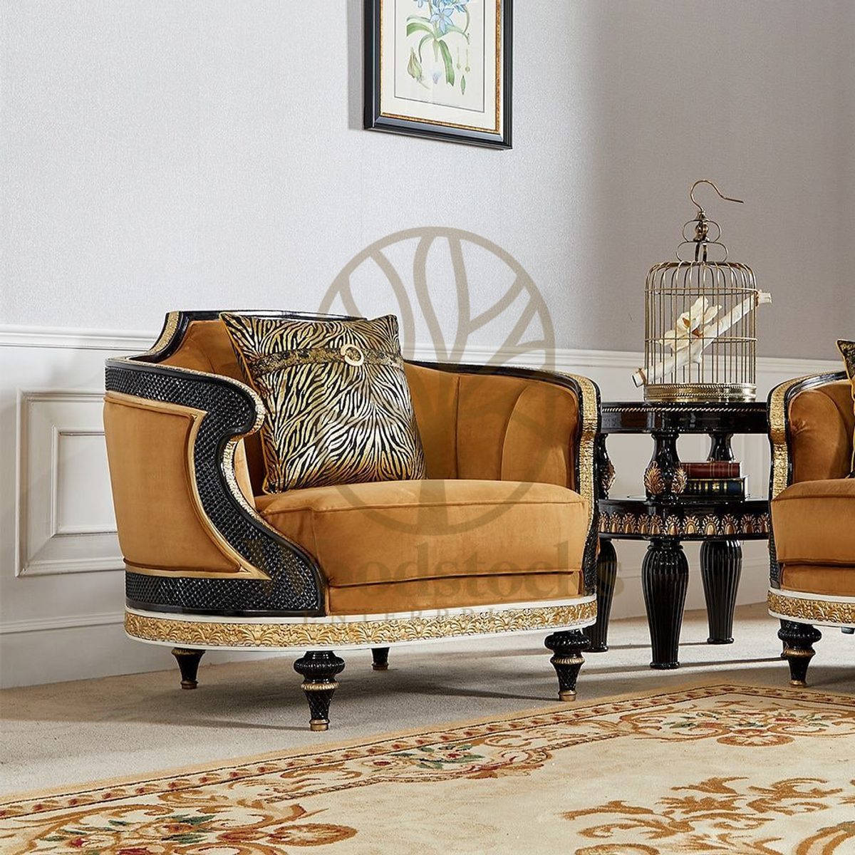 Teak Contemporary Brown Living Room Chair, alternate view